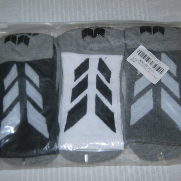 Mens Grip Socks 3 Pairs Soccer Non Slip Sock Anti Slip Hospital White Black Gray - Picture 1 of 7